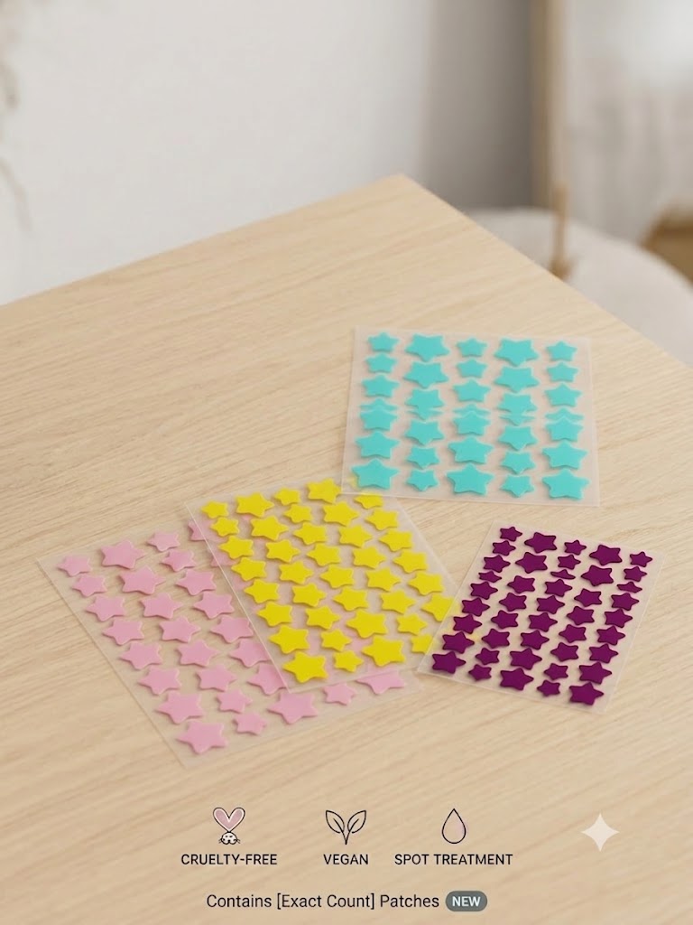 pink,blue purple and yellow patches